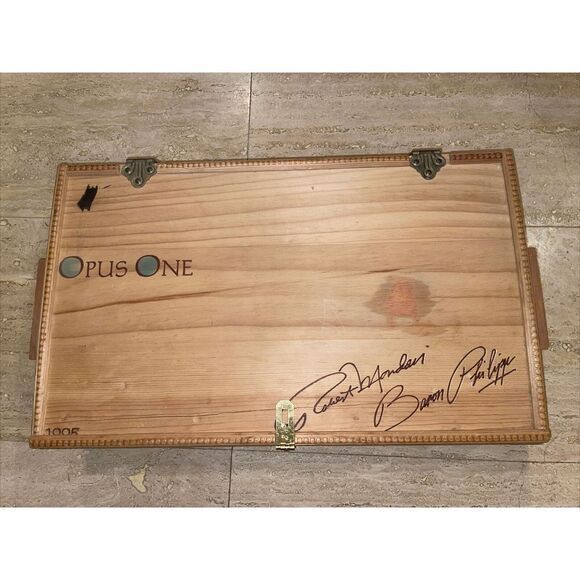Vintage 1995 Wood Opus One CRATE BOX With‎ Hinged Lid 21
